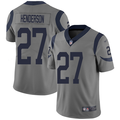 Los Angeles Rams Limited Gray Men Darrell Henderson Jersey NFL Football #27 Inverted Legend